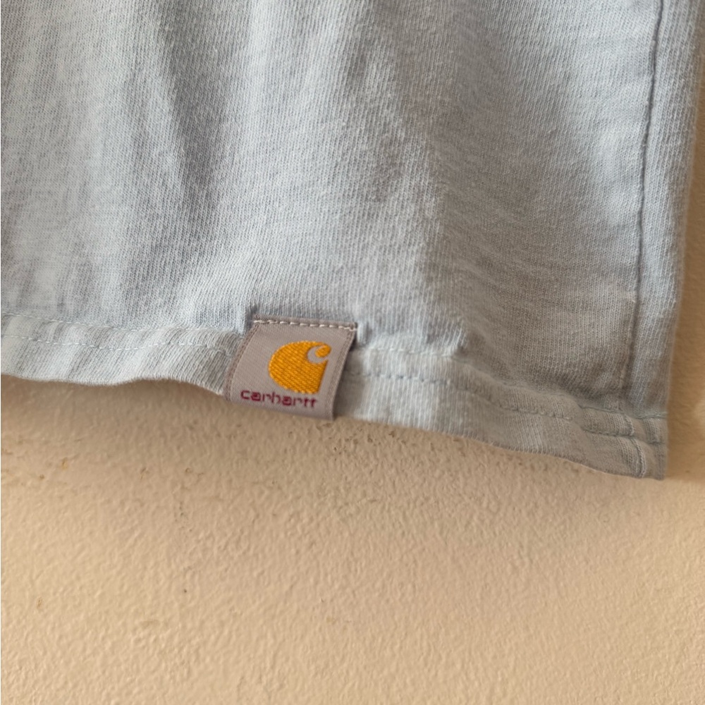 Carhartt women’s Sky Blue short sleeve shirt with Logo - Picture 3 of 5
